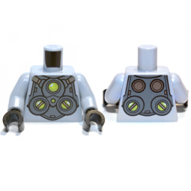 light bluish gray torso armor with lime circles pattern doc ock light bluish gray arms black hands