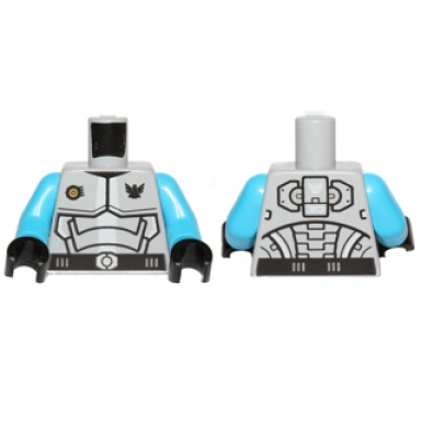 light bluish gray torso galaxy squad armor with number 30 on back pattern dark azure arms black hands