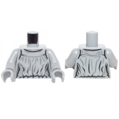 light bluish gray torso female outline sleeveless dress bodice with gray and black fabric lines pattern light bluish gray arms light bluish gray hands