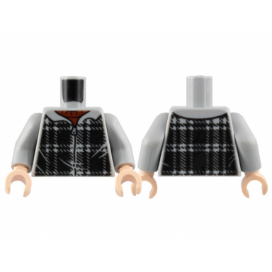 light bluish gray torso hoodie plaid over dark red shirt pattern light bluish gray arms light nougat hands