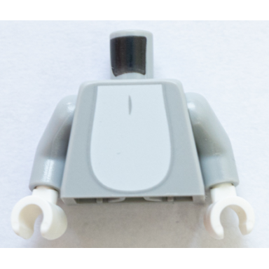 light bluish gray torso white chest fur and tail pattern light bluish gray arms white hands