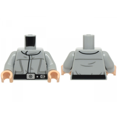 light bluish gray torso sw imperial crew uniform jumpsuit with straight black belt with silver buckle and dot pattern light bluish gray arms light nougat hands