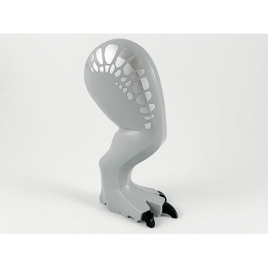 light bluish gray dinosaur leg large rear tyrannosaurus rex with pin black claws and silver scales pattern - right