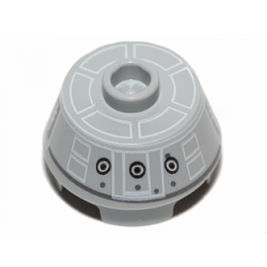 light bluish gray cone 2 x 2 truncated with sw r4-g0 astromech droid pattern