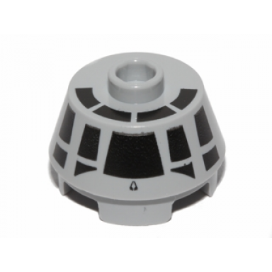 light bluish gray cone 2 x 2 truncated with black millennium falcon cockpit pattern