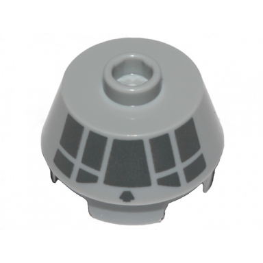 light bluish gray cone 2 x 2 truncated with dark bluish gray millennium falcon cockpit on side pattern