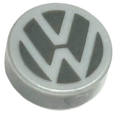 light bluish gray tile round 1 x 1 with vw logo pattern