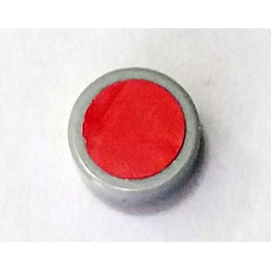 light bluish gray tile round 1 x 1 with red circle pattern sticker - set 76023