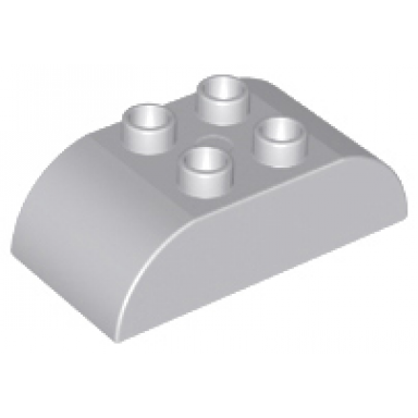 light bluish gray duplo brick 2 x 4 slope curved double