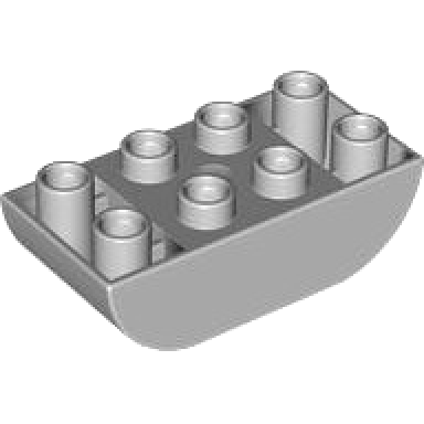 light bluish gray duplo brick 2 x 4 slope curved inverted double