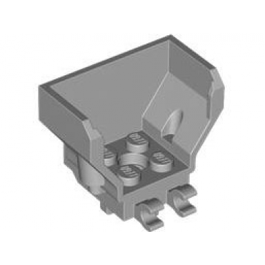 light bluish gray cockpit 4 x 2 x 3 with pin hole and 2 clips