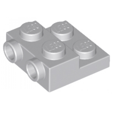 light bluish gray plate modified 2 x 2 x 2 3 with 2 studs on side
