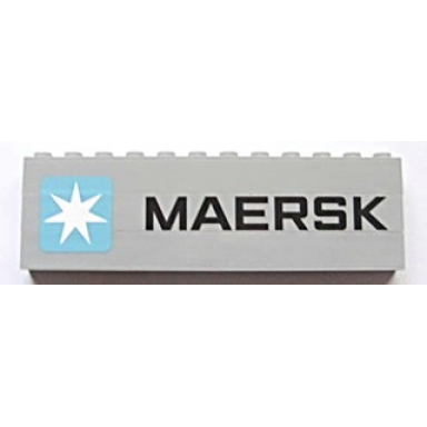 light bluish gray stickered assembly 12 x 1 x 3 with maersk logo pattern sticker - set 10219 - 3 brick 1 x 12