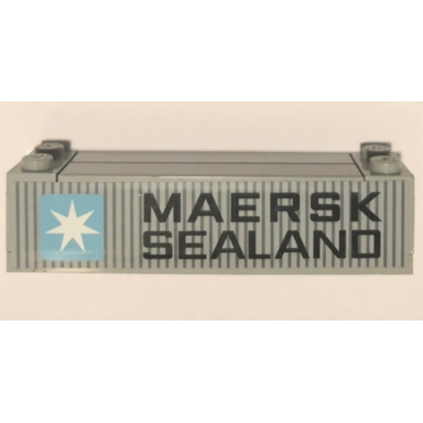 light bluish gray stickered assembly 8 x 2 x 1 2 3 with maersk sealand logo pattern on both sides stickers - sets 10152-1 10152-2 - 1 brick 2 x 8 2 plate 1 x 2 1 plate 2 x 8 2 tile 1 x 6