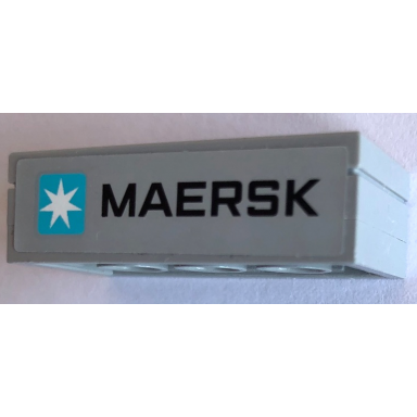light bluish gray stickered assembly 4 x 2 x 1 with maersk logo pattern sticker - set 10241 - 2 plate 2 x 4 1 tile 2 x 4
