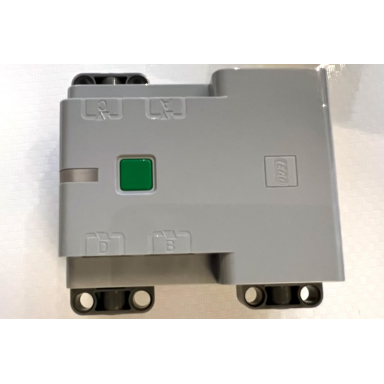 light bluish gray electric battery box powered up bluetooth hub with dark bluish gray bottom - screw opening