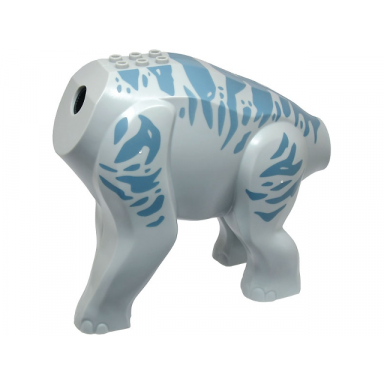 light bluish gray dinosaur body brachiosaurus with 2 black rotation joint sockets with sand blue stripes pattern