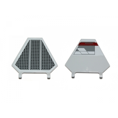 light bluish gray flag 5 x 6 hexagonal with sw black radiator plate pattern on one side and squadron marks on other side left sticker - set 9494