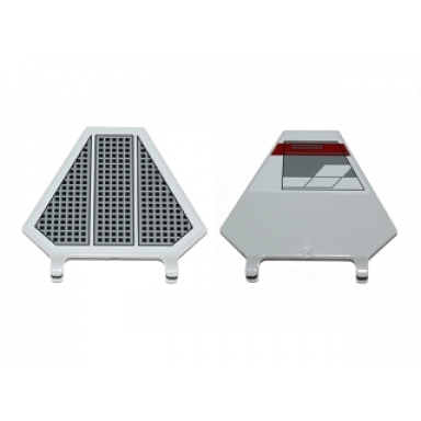 light bluish gray flag 5 x 6 hexagonal with sw black radiator plate pattern on one side and squadron marks on other side right sticker - set 9494