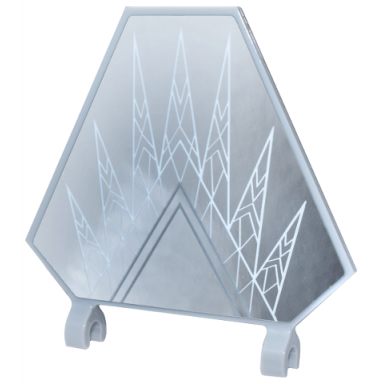 light bluish gray flag 5 x 6 hexagonal with white and light bluish gray geometric triangles on mirror background pattern sticker - set 43224