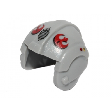 light bluish gray minifigure headgear helmet sw rebel pilot with red rebel alliance symbol pattern