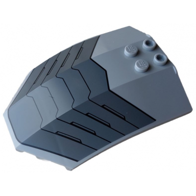 light bluish gray windscreen 8 x 6 x 2 curved sloped sides with dark bluish gray bars breathing vents star-lord pattern