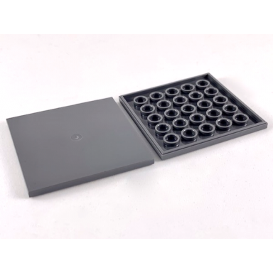 dark bluish gray tile 6 x 6 with bottom tubes