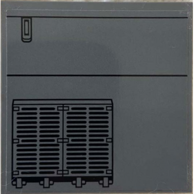 tile 6 x 6 with bottom tubes with dark bluish gray sw vents and black lines pattern model right side sticker - set 75217