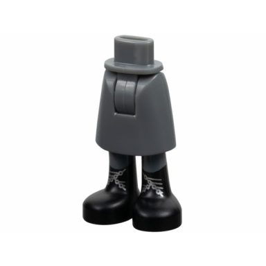 mini doll hips and skirt mid-length with black boots with silver laces pattern - thick hinge