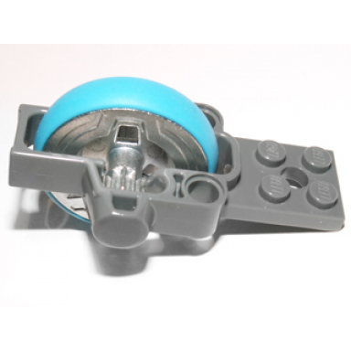 dark bluish gray flywheel plate 2 x 8 with metal flywheel and dark azure tire chima speedorz rip cord base