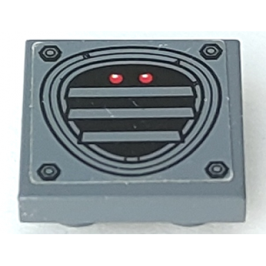 tile modified 2 x 2 inverted with 4 bolts and air vent with 2 red lights pattern sticker - set 70500
