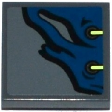 tile modified 2 x 2 inverted with dark blue cloth with 2 eyelets and yellowish green laces pattern sticker - set 70737