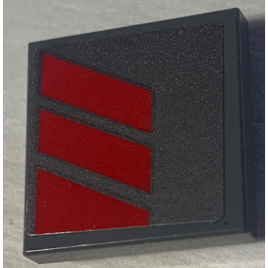 tile modified 2 x 2 inverted with red stripes pattern model right side sticker - set 70613