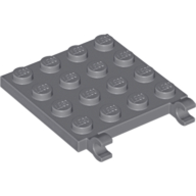 dark bluish gray plate modified 4 x 4 with 2 open o clips horizontal grip