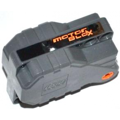 pullback motor 6 x 5 x 3 with black rectangle and orange motor blox on chrome silver background pattern sticker - set 42026