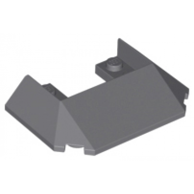 dark bluish gray wedge 6 x 4 cutout train roof with 5 large bottom tubes