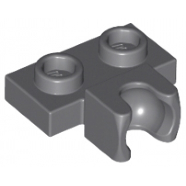 dark bluish gray plate modified 1 x 2 with small tow ball socket on side