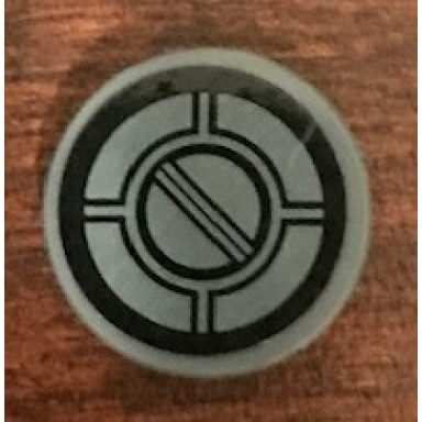 dark bluish gray tile round 2 x 2 with bottom stud holder with sw resistance bomber hatch pattern 1 sticker - set 75188