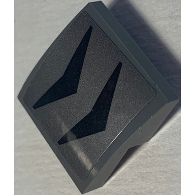 dark bluish gray slope curved 2 x 2 x 2 3 with 2 black arrows pattern model right side sticker - set 70613