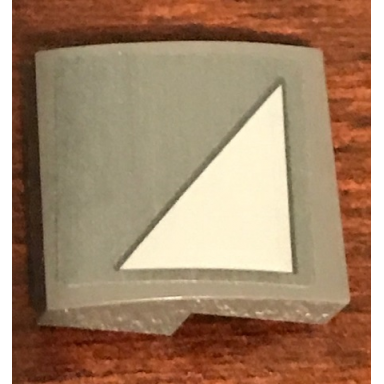 dark bluish gray slope curved 2 x 2 x 2 3 with sw light bluish gray triangle pattern model right side sticker - set 75158