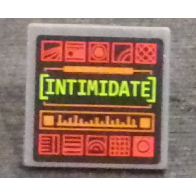 dark bluish gray road sign 2 x 2 square with open o clip with computer screen with intimidate and 10 icons pattern sticker - set 76023