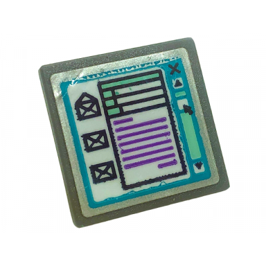 dark bluish gray road sign 2 x 2 square with open o clip with email envelope icons and lines on computer screen pattern sticker - set 41318