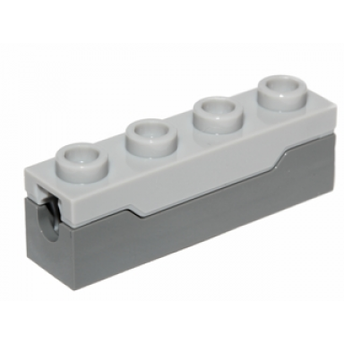 dark bluish gray projectile launcher 1 x 4 spring shooter with light bluish gray top