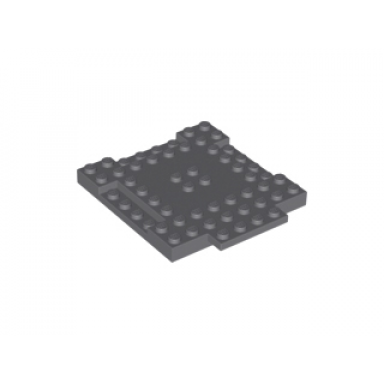 dark bluish gray brick modified 8 x 8 x 2 3 with 1 x 4 indentations and 1 x 4 plate