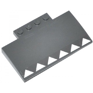 dark bluish gray slope curved 5 x 8 x 2 3 with 4 studs with 6 white triangles pattern sticker - set 60047