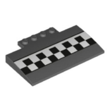 dark bluish gray slope curved 5 x 8 x 2 3 with 4 studs with checkered pattern