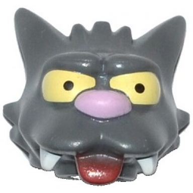 dark bluish gray minifigure head modified simpsons scratchy pattern