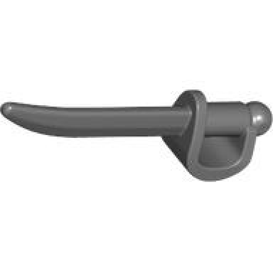 dark bluish gray minifigure weapon sword cutlass saber with large hilt and oval guard