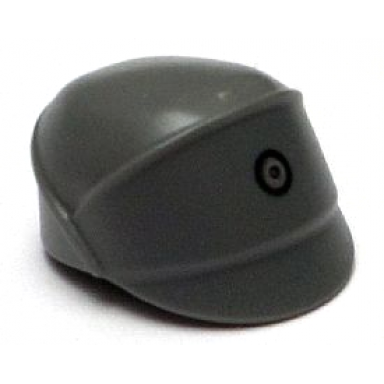 dark bluish gray minifigure headgear cap sw imperial officer with silver and black code disk pattern