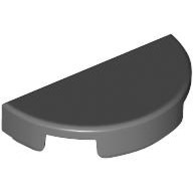dark bluish gray tile round 1 x 2 half